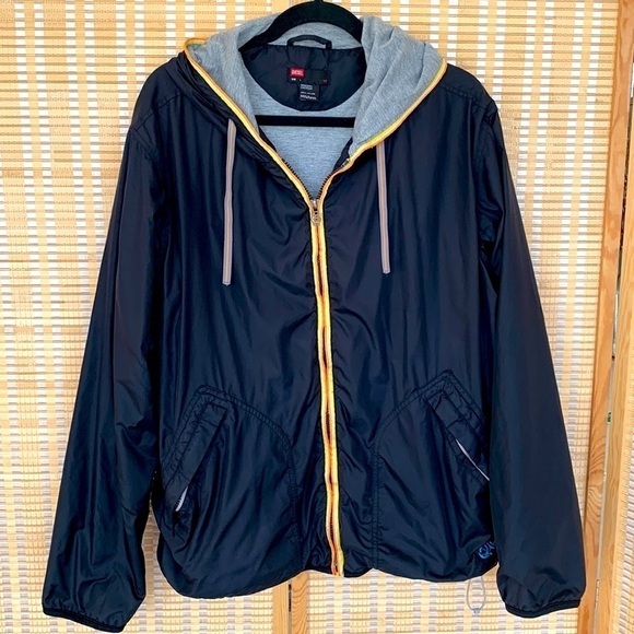 Diesel men’s black hooded windbreaker jacket, size Large - Picture 3 of 16